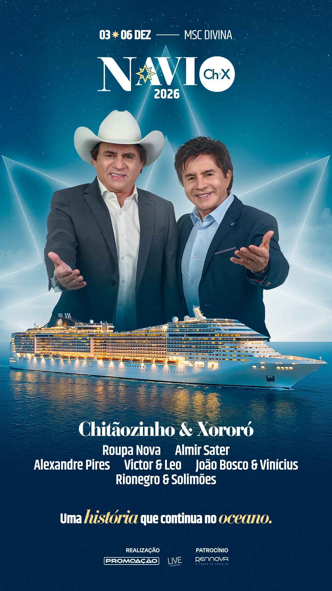 Navio ChX 2026 — Chitãozinho & Xororó